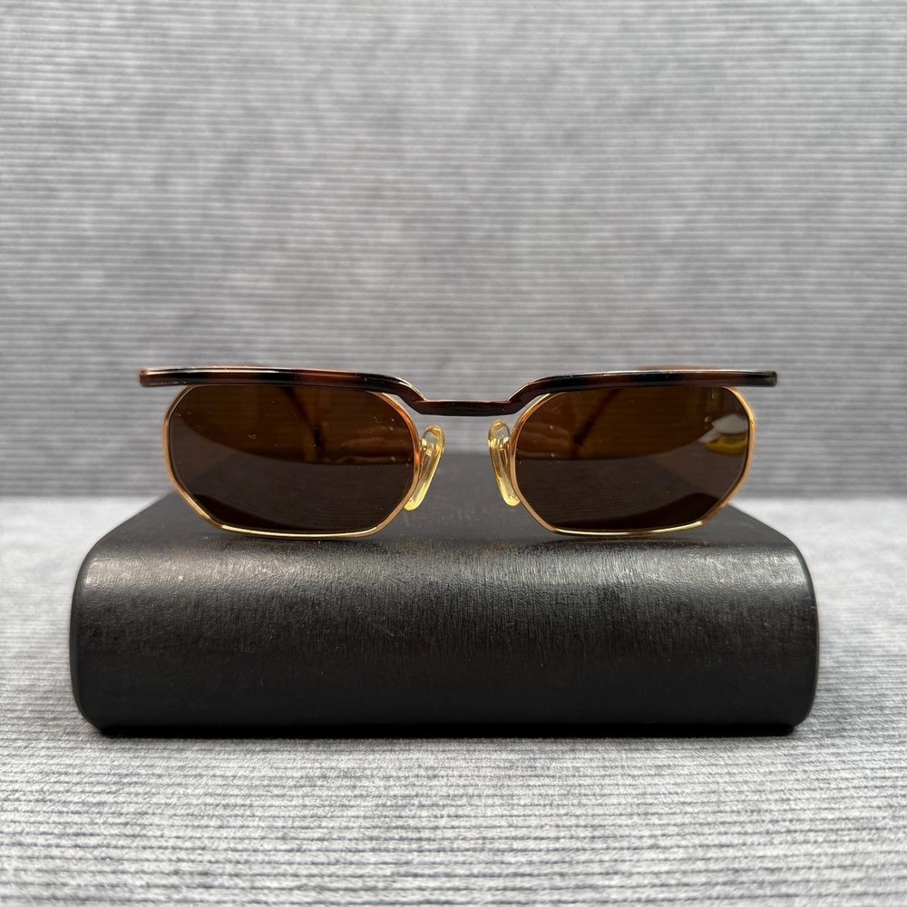 Green Action Italy Vintage Geometric Y2k Sunglasses Tortoiseshell Gold GA 2020 3